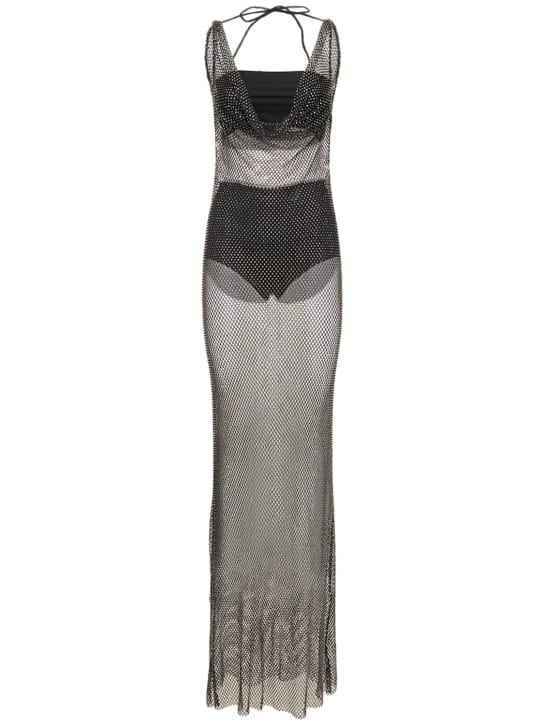 Giuseppe Di Morabito: Long mesh dress with crystals