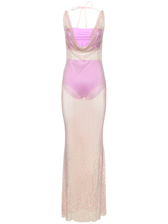 Giuseppe Di Morabito: Long mesh dress with crystals