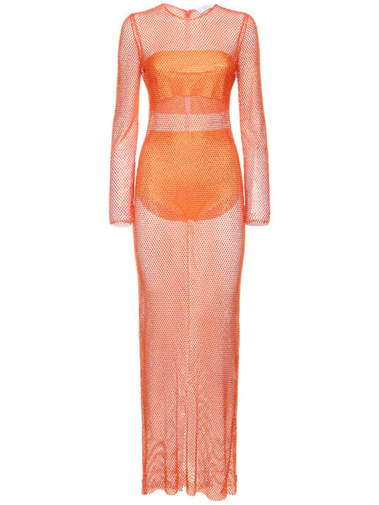 Giuseppe Di Morabito: Crystal mesh maxi dress
