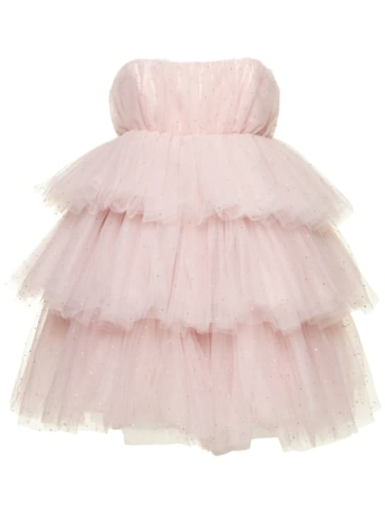 Rotate: Strapless ruffled tulle mini dress