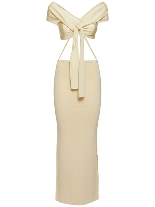 Aya Muse: Ribbed knit cut-out maxi dress