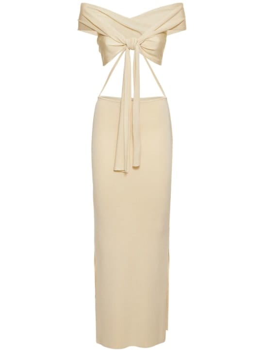 Aya Muse: Ribbed knit cut-out maxi dress