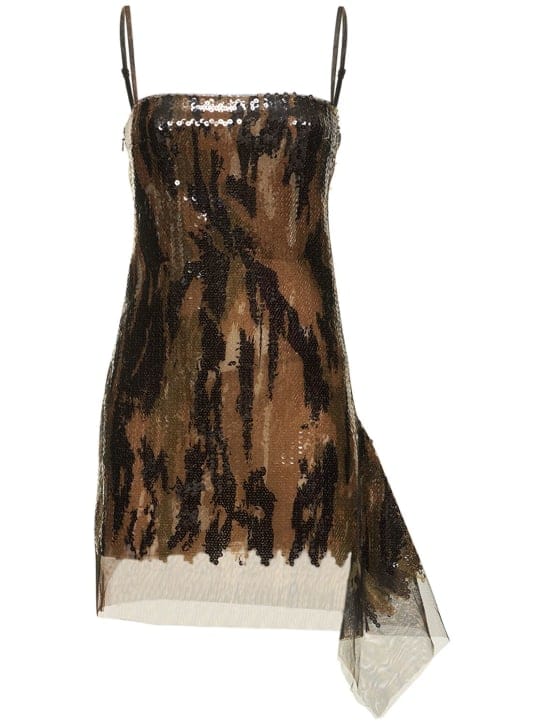 Dion Lee: Sequin mini dress with drape