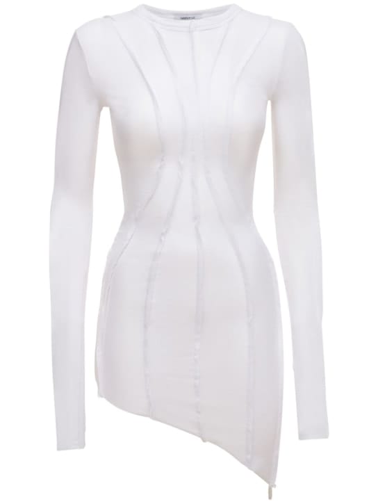 Sami Miro Vintage: Asymmetrisches geripptes Minikleid