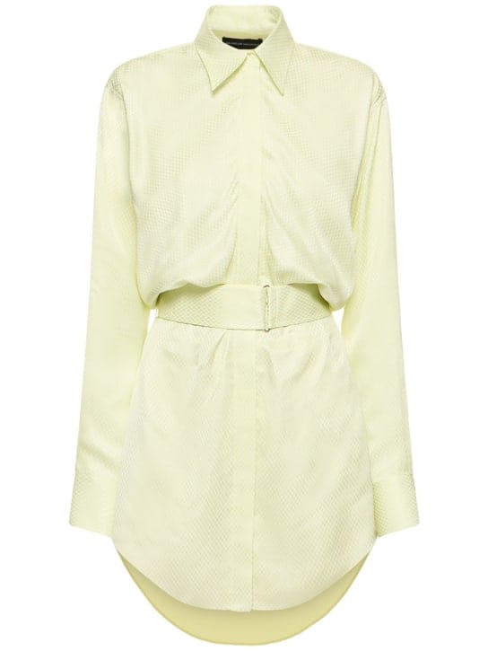 Brandon Maxwell: Jacquard belted shirt dress