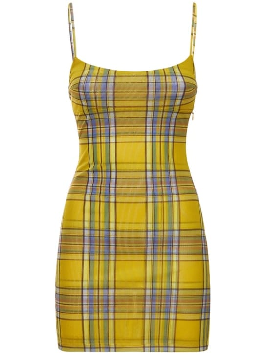 Miaou: Vestido corto de cuadros con tirantes finos