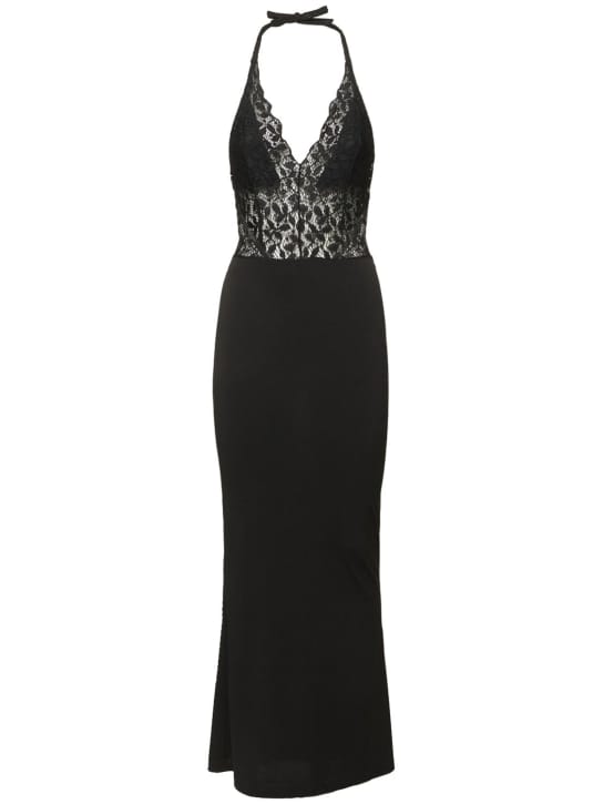 Musier Paris: Vestido largo halter con encaje
