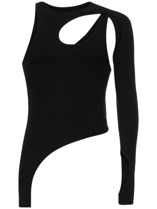 Dion Lee: Ribbed asymmetric cut-out t-shirt