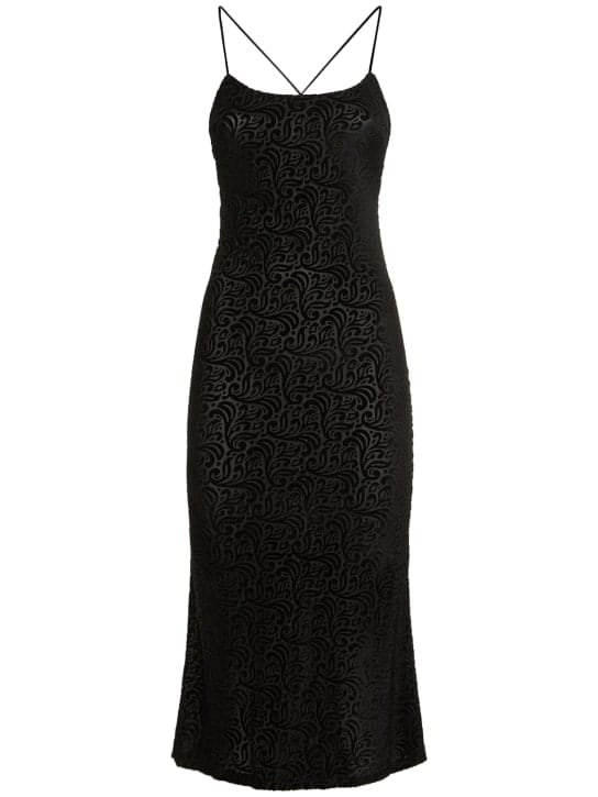 Musier Paris: Vestido midi de terciopelo devoré