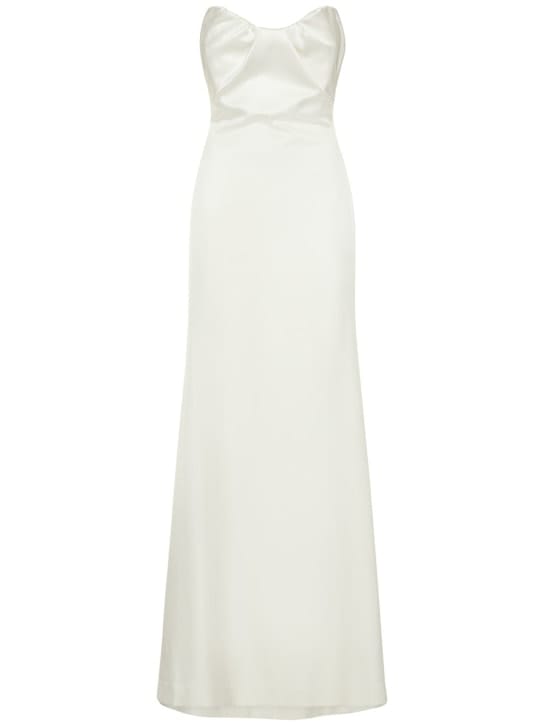 Roland Mouret: Satin strapless gown with bustier