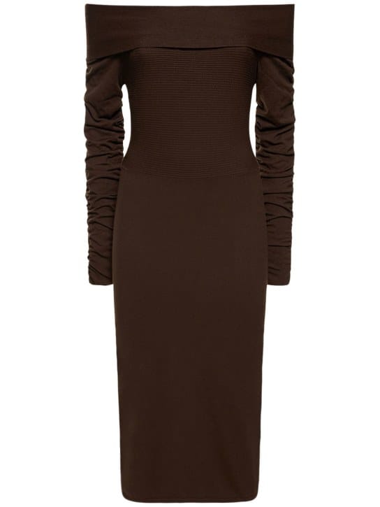 The Garment: Schulterfreies Midi-Strickkleid