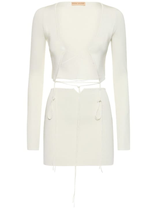 Aya Muse: Cut-out ribbed knit mini dress