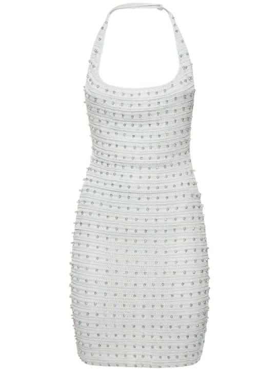 Aya Muse: Halterneck mini dress with crystals