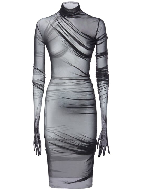 Ann Demeulemeester: Tulle midi dress with gloves