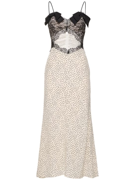 Alessandra Rich: Langes Seidenkleid mit Spitze
