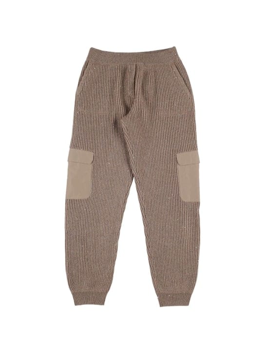 Brunello Cucinelli: 罗纹羊绒&尼龙工装裤