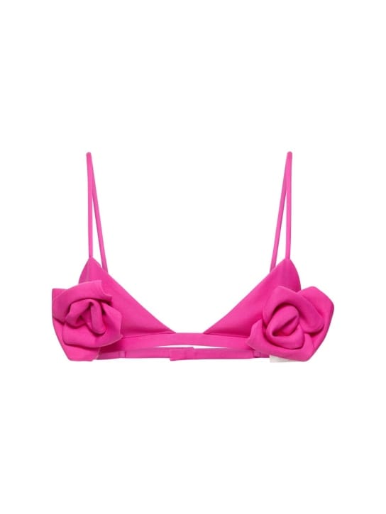 Valentino: 羊毛&真丝绉纱三角形文胸