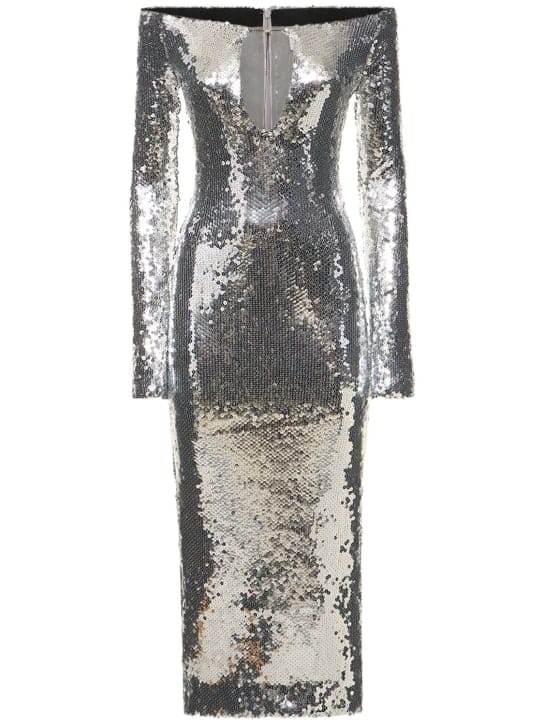 16arlington: Sequined midi dress with cutout