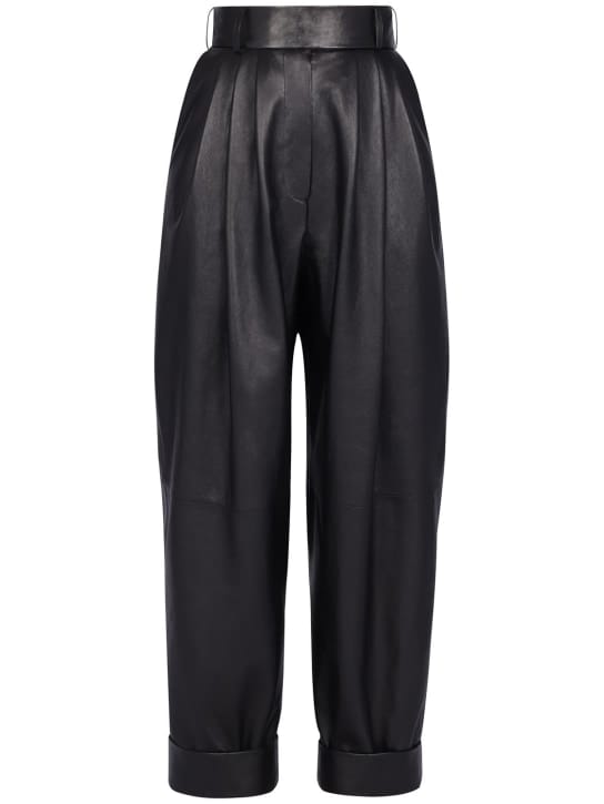 Alexandre Vauthier: 打褶皮革裤子