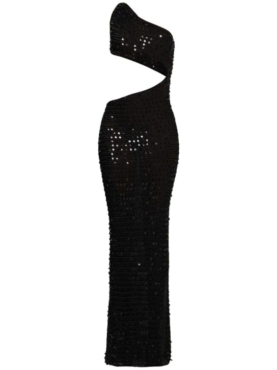 Aya Muse: Vestido largo asimétrico con aberturas