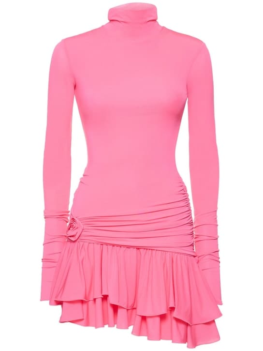 Blumarine: Jersey mini dress with ruffles
