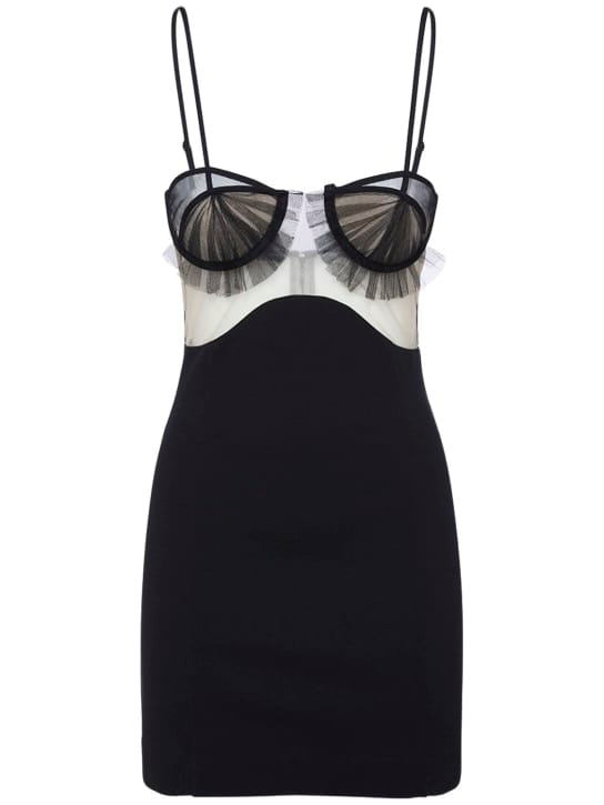 Nensi Dojaka: Abito corto bustier con tulle