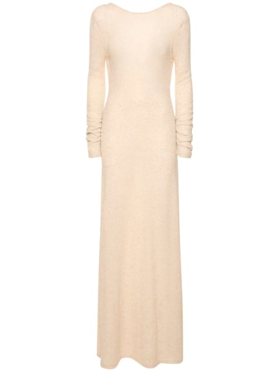 Magda Butrym: Vestido largo en mezcla de alpaca con escote