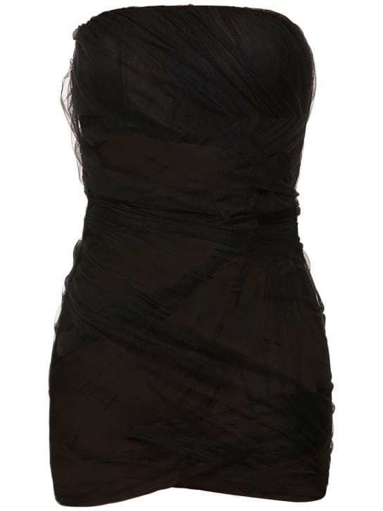 The Attico: Draped tulle mini dress