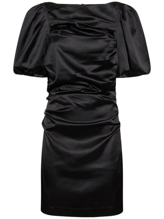Designers Remix: Abito corto in raso con maniche a sbuffo