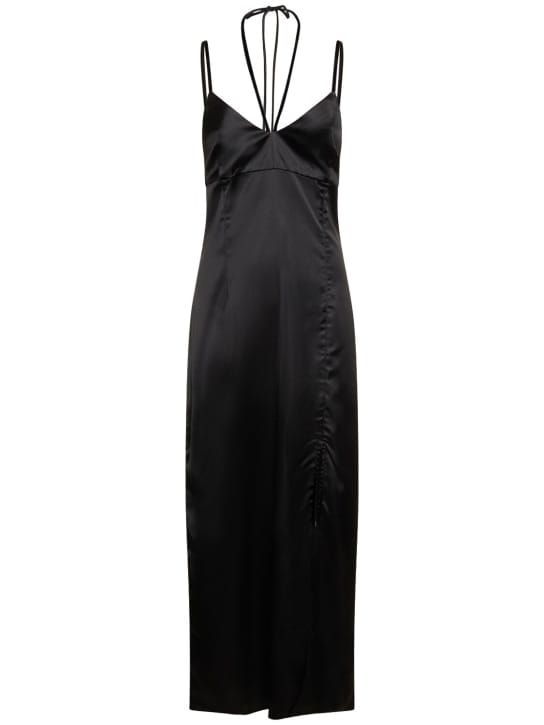 Designers Remix: Abito lungo in raso con spacco