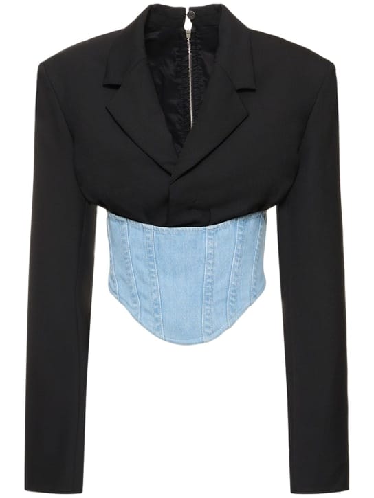 Dion Lee: 羊毛双面布&牛仔西服夹克