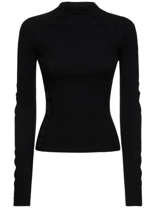 Dion Lee: 罗纹针织羊毛圆领毛衣