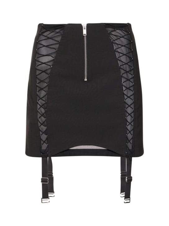 Dion Lee: 羊毛混纺双面布拉链开合迷你短裙