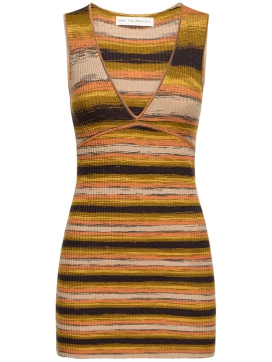Live The Process: Robe courte trapèze en maille côtelée