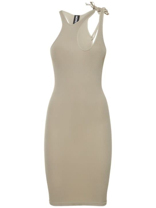 Andreadamo: Ribbed knit cut-out mini dress