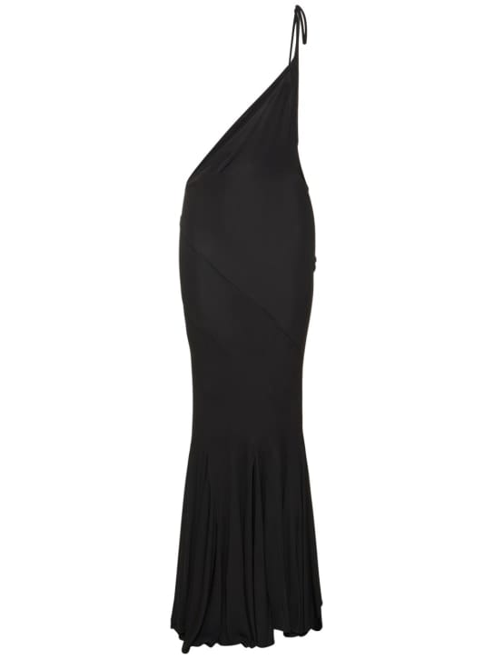 Andreadamo: One-shoulder jersey maxi dress