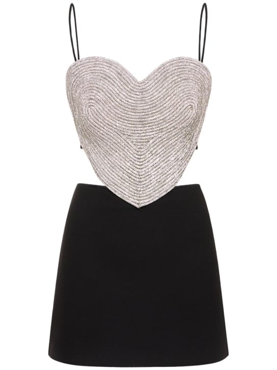 Mach & Mach: Robe courte en laine avec cristaux