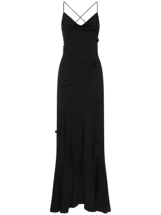 Musier Paris: Vestido largo con aplicaciones florales