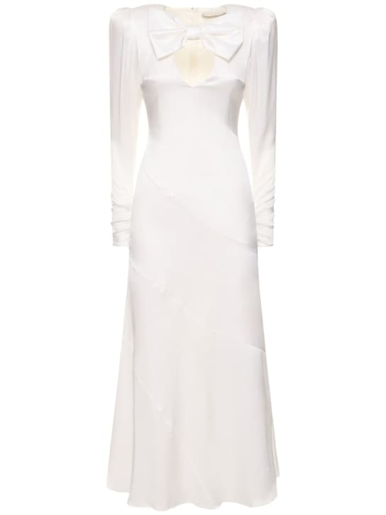 Alessandra Rich: Vestido largo de seda con lazada