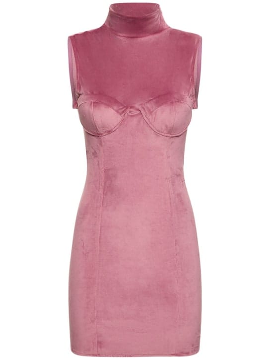 GCDS: Vestido corto de terciopelo con abertura