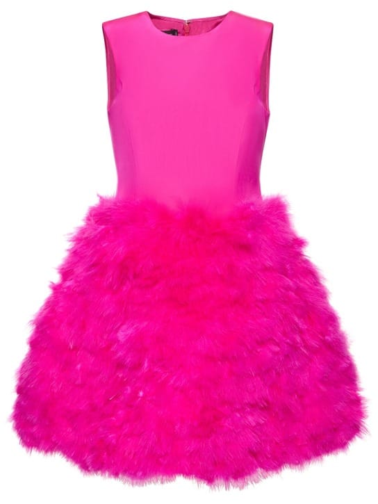 Oscar De La Renta: Silk mini dress with feathers