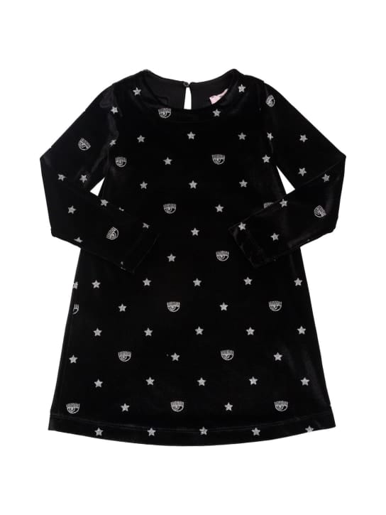Chiara Ferragni: 亮粉绳绒logo连衣裙