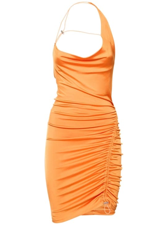 Et Ochs: Vestido corto drapeado con cuello halter