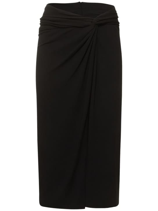 Michael Kors Collection: 垂褶哑光粘胶纤维平纹针织迷笛半身裙