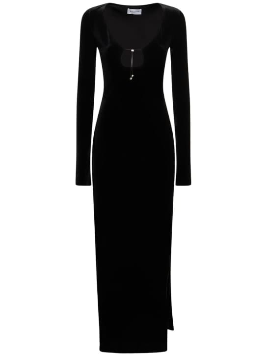16arlington: Velvet maxi dress with cut-out