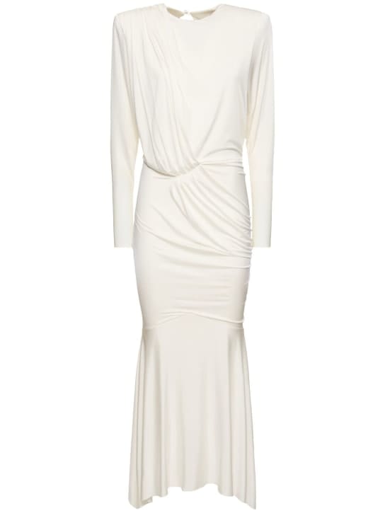 Alexandre Vauthier: Vestido midi de punto con drapeado