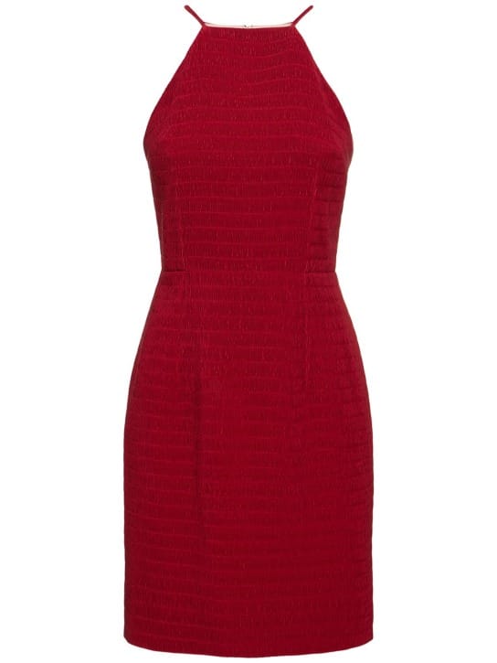 Emilia Wickstead: Pliss  halterneck mini dress