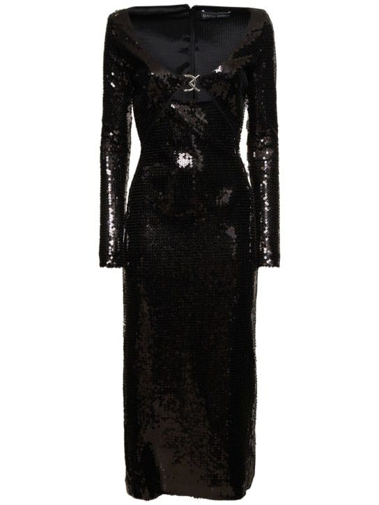 David Koma: Abito midi con paillettes e cut-out