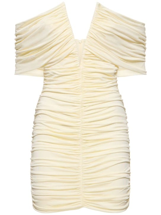 Magda Butrym: Ruched deep V-neck mini dress