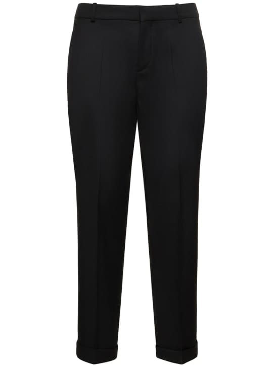 Balmain: 精裁直筒羊毛裤子
